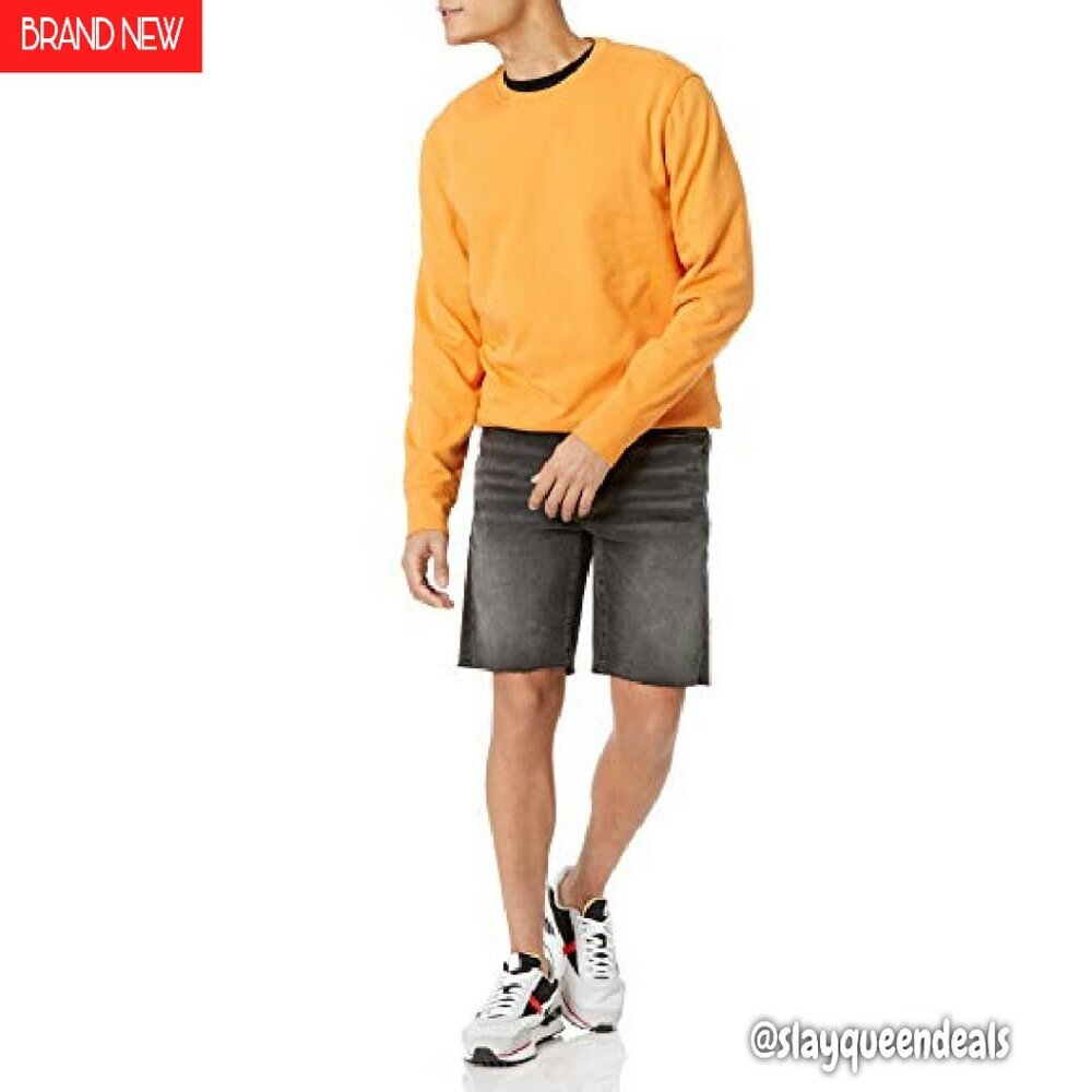Men's Lightweight Fleece French Terry Crewneck Sweatshirt Regular Fit - Picture 5 of 7